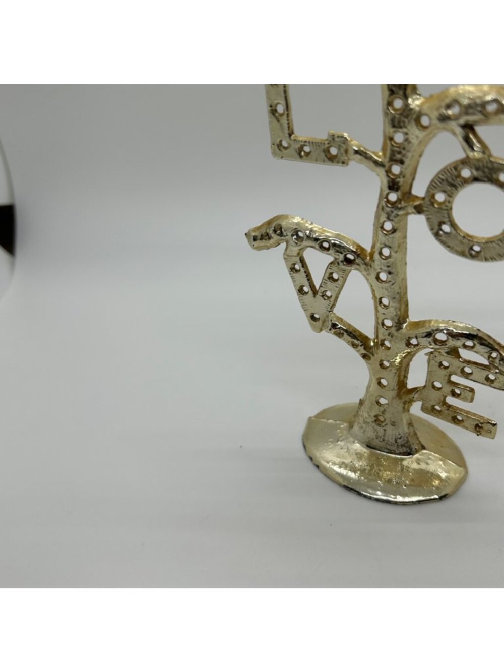 Vintage 1960s Earring Tree Torino Gold-tone LOVE Tree Figurine Gold-tone Display - Picture 11 of 16